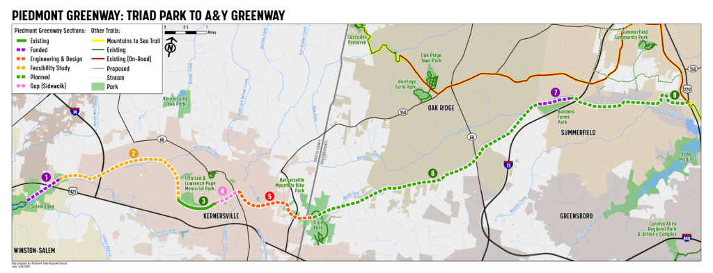 Piedmont Greenway Status Map